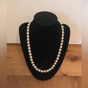 Sterling Silver Bead Necklace 18”